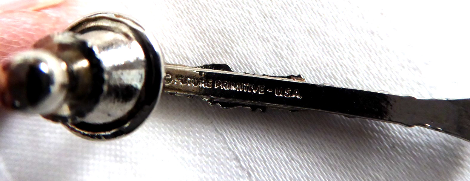 CLAIRINET PIN – Future Primitive Lapel Pin Miniature Silver Tone Black Enamel