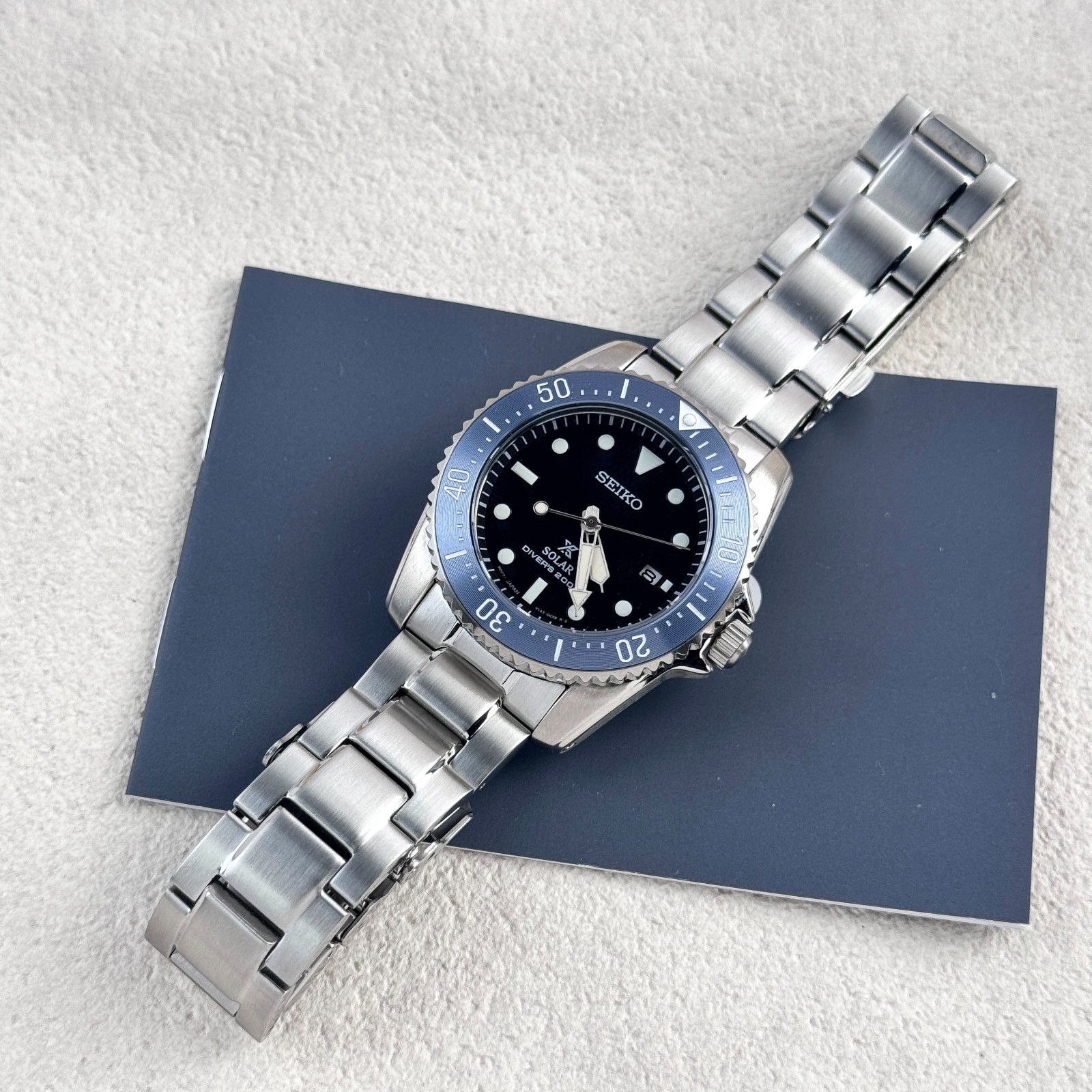 Seiko Men’s Prospex Sea SNE569 Black Dial Stainless Steel Solar Dive Watch