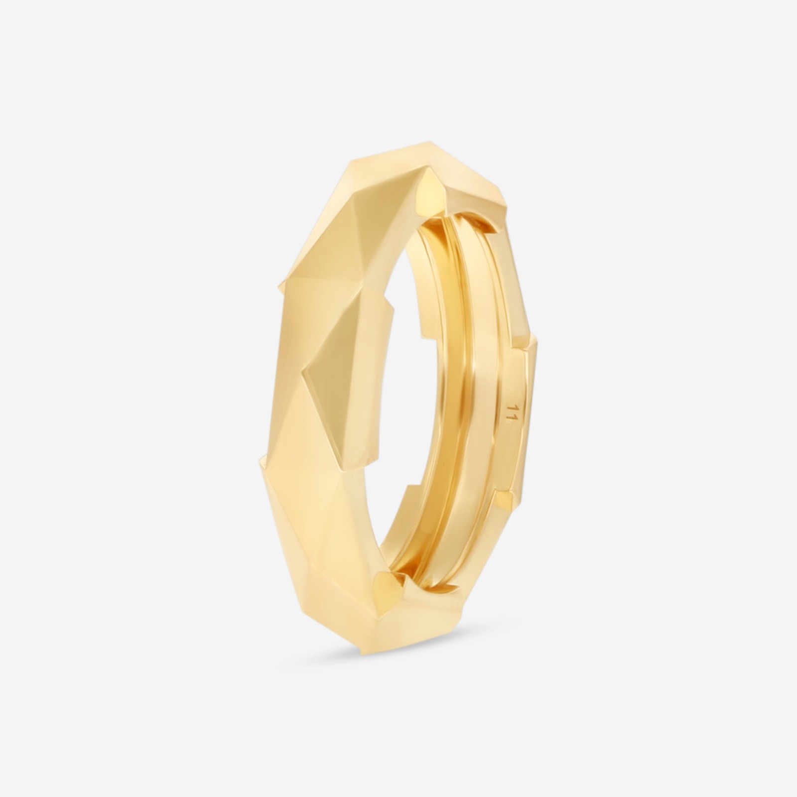 Gucci Link to Love Studded 18kt Yellow Gold Ring YBC6621880010 MSRP $2050