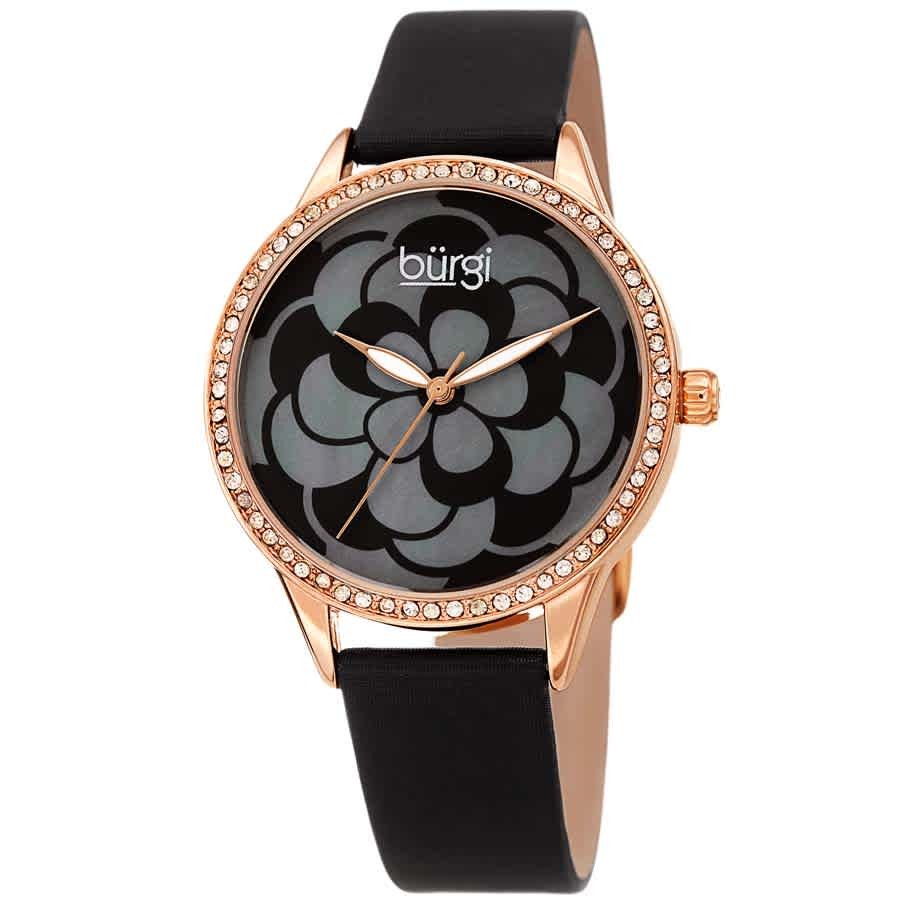 Burgi Black MOP Dial Ladies Watch BUR203BKR