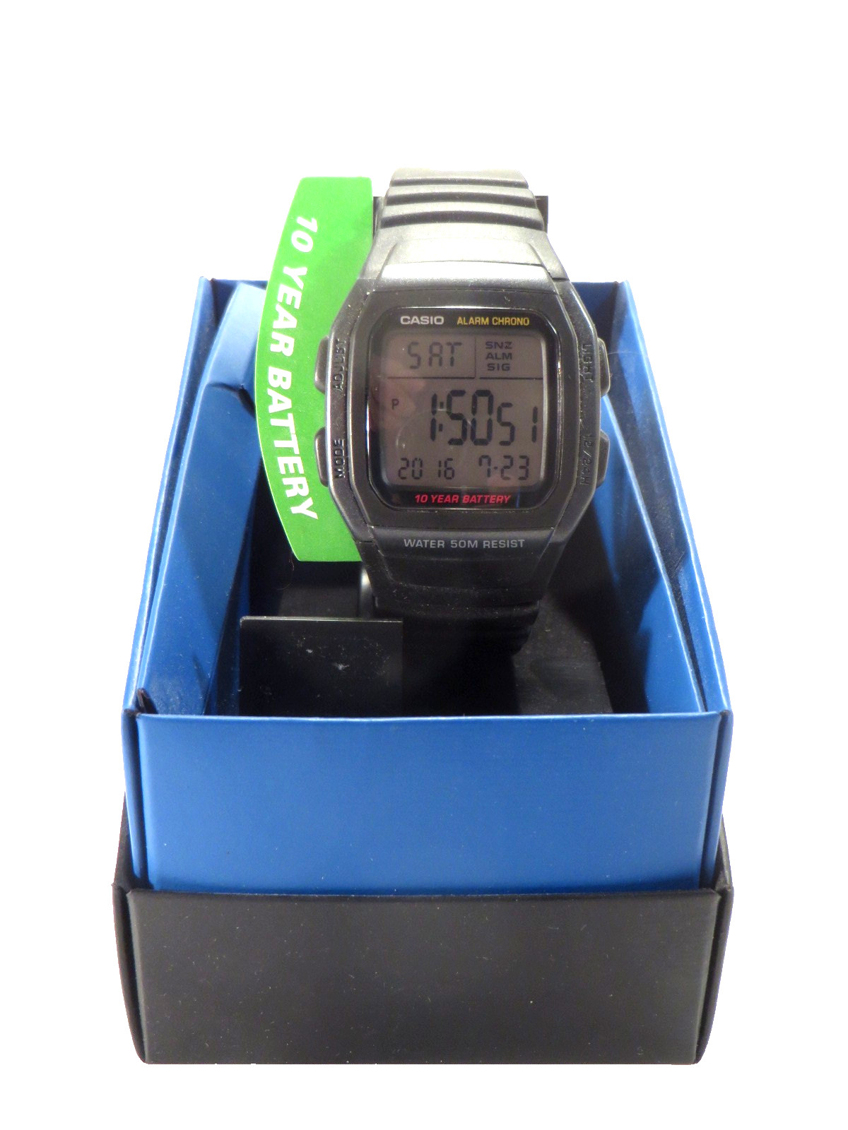 Casio Watch Black Band & Face Digital W96H1BVOS New in Box