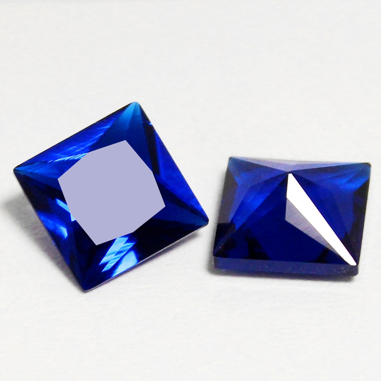Natural Certified Ceylon Blue Sapphire 10.00 MM Princess Cut Pair Loose Gems