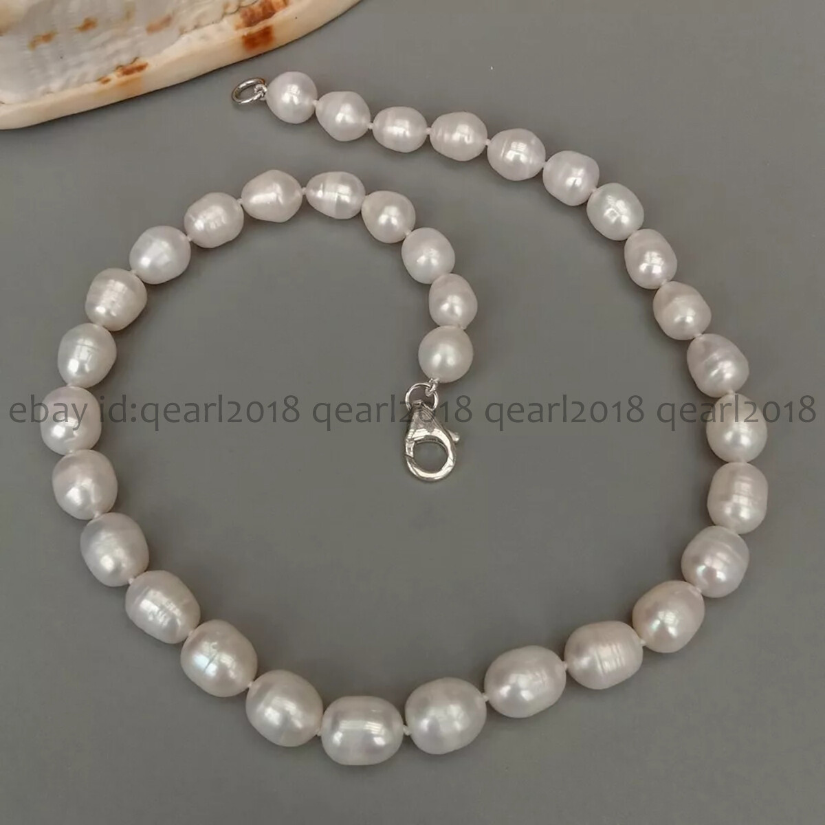Natural White Black Gray Pink Purple Rice Cultured Pearl Necklace Silver Clasp
