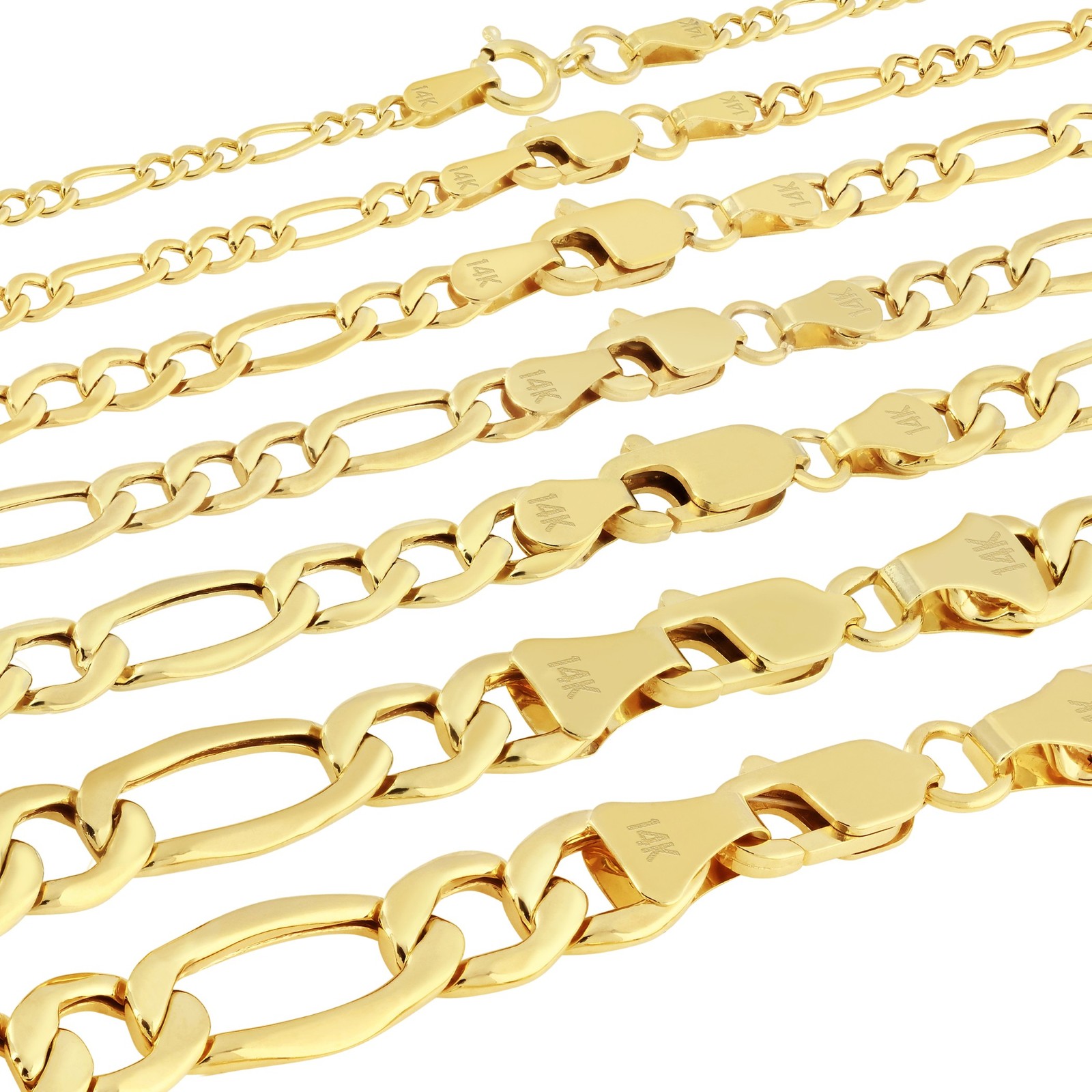 with packaging 14K Yellow Gold 2mm 75mm Figaro Chain Italian Link Neckla G2U