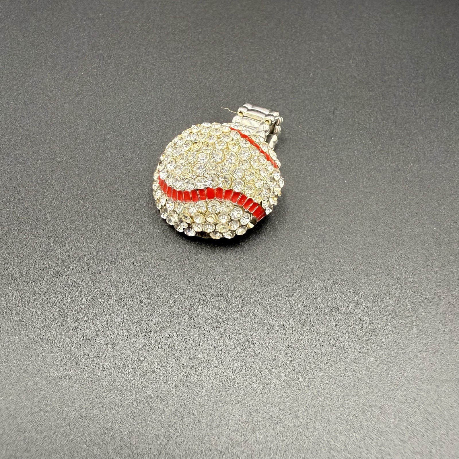 Rhinestone Baseball Ring Stretch To Fit Design *read Description