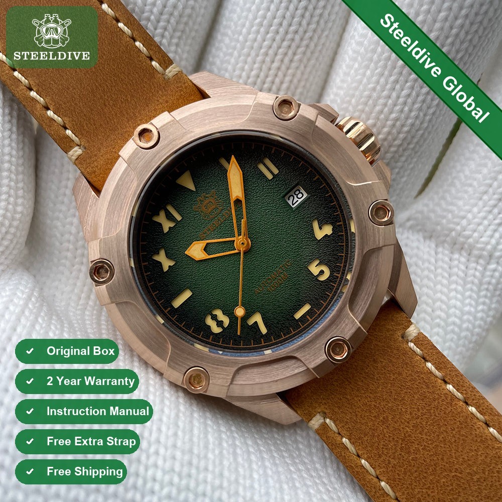 STEELDIVE SD1943S Mens Bronze 45mm 1000M Automatic Dive Watch NH35 Sapphire