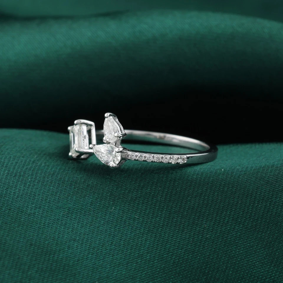 925 Silver moissinite fancy cut ring, for regular and party use.
