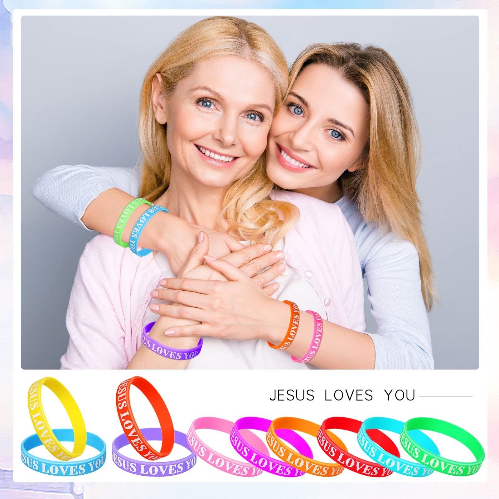 200 Pcs Jesus Loves You Silicone Wristbands – Colorful Bible Verse Bracelets for