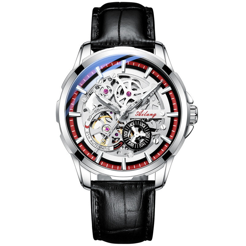 AILANG Luminous Hollow Gear Style Leisure Tourbillon Automatic Mechanical Watch
