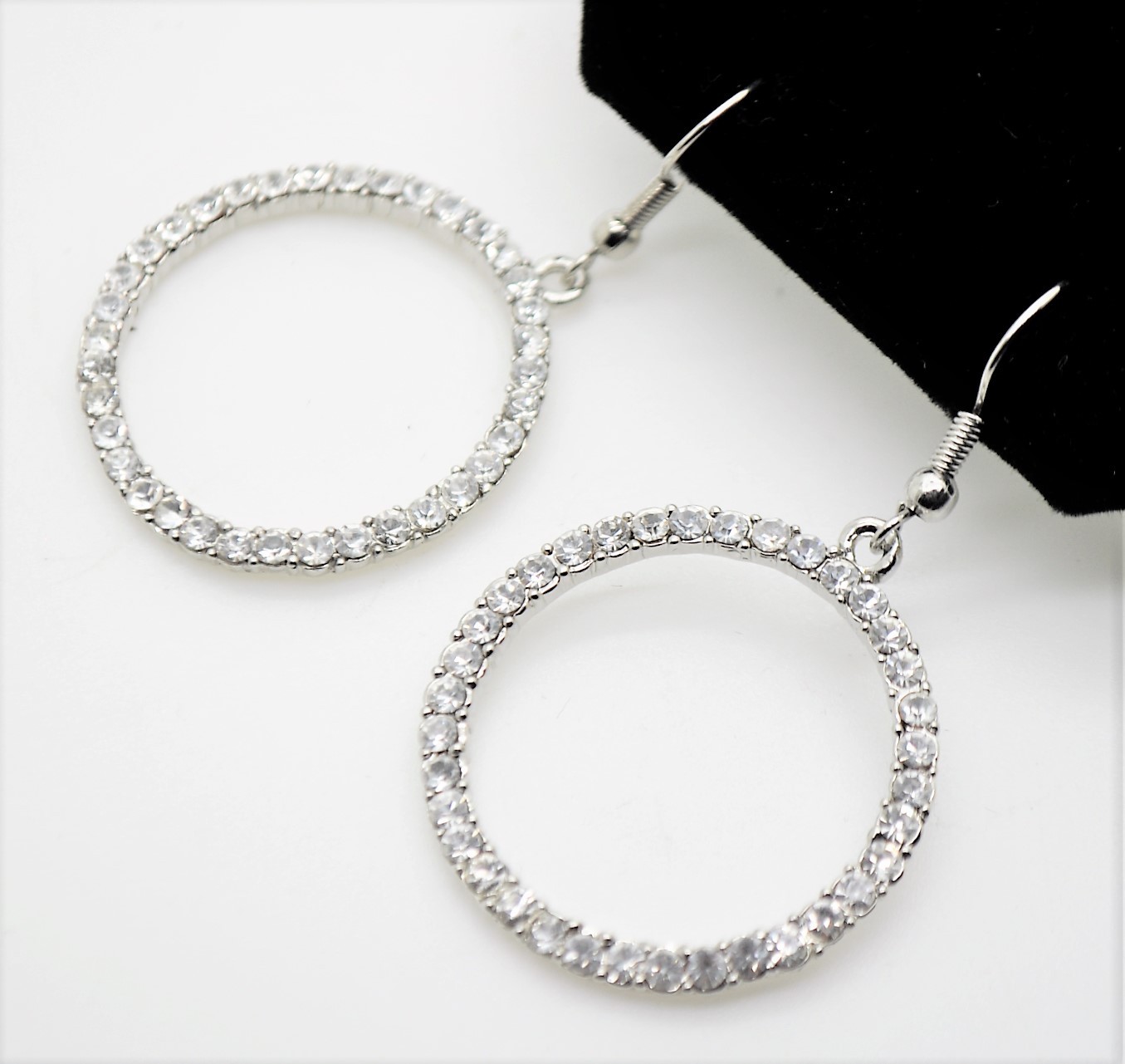 C332 Modern Style Rhodium Plated Clear Rhinestone Wedding Drop Fashion Earring