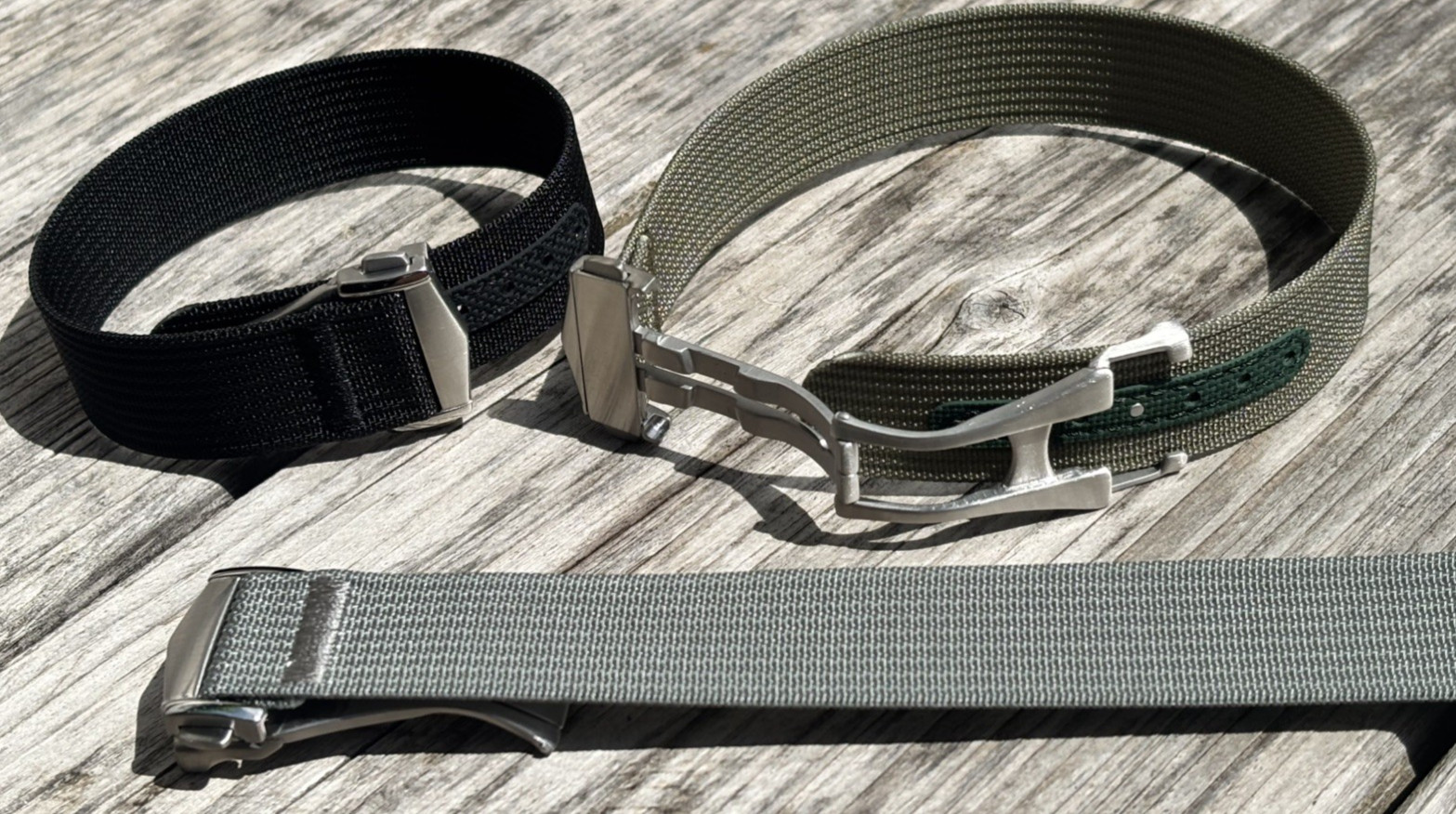 Premium Ribbed Nylon Watch Strap With Push button Deployment Clasp. 18/20/22 mm