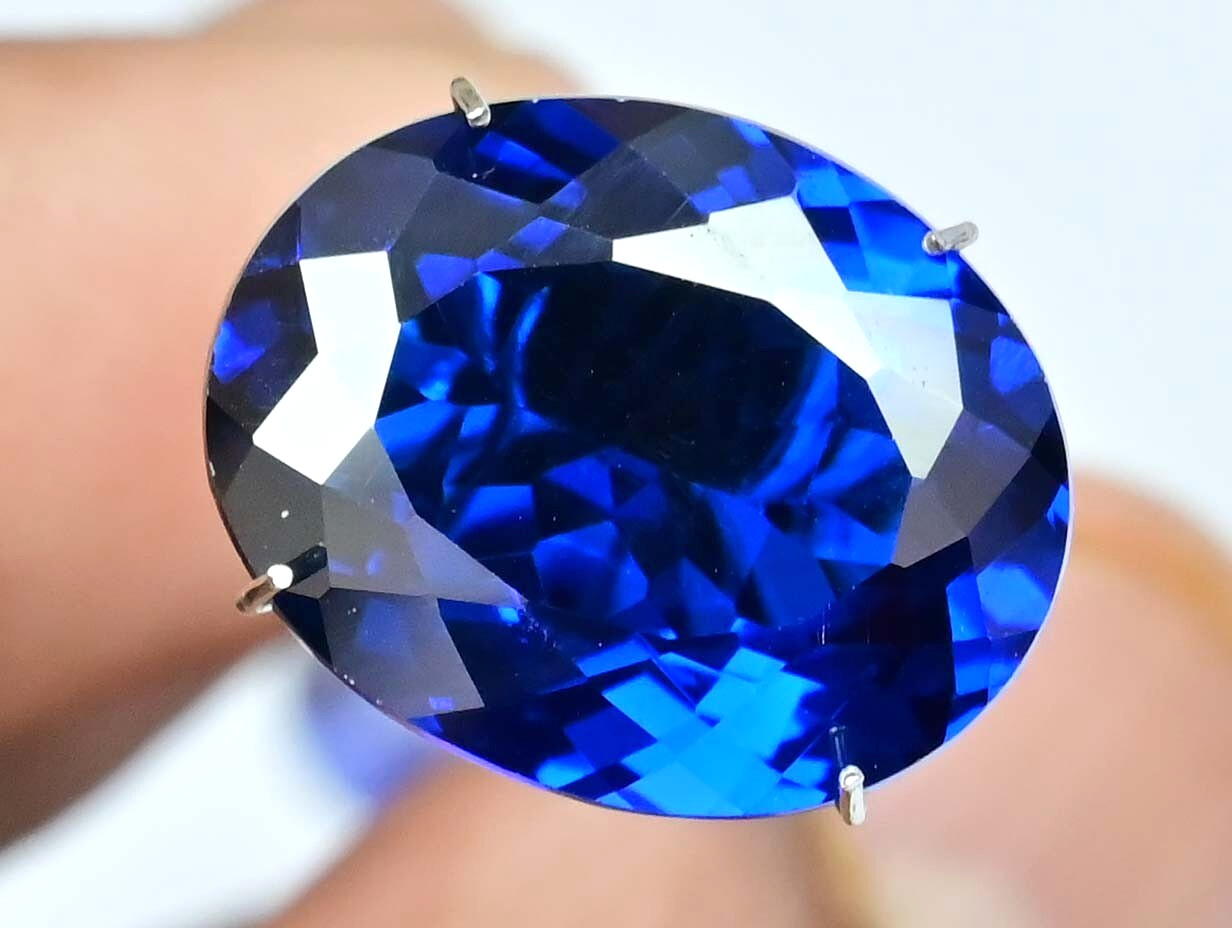 Natural D’ Block Blue Tanzanite 13.40 Ct Excellent Oval Certified Loose Gemstone