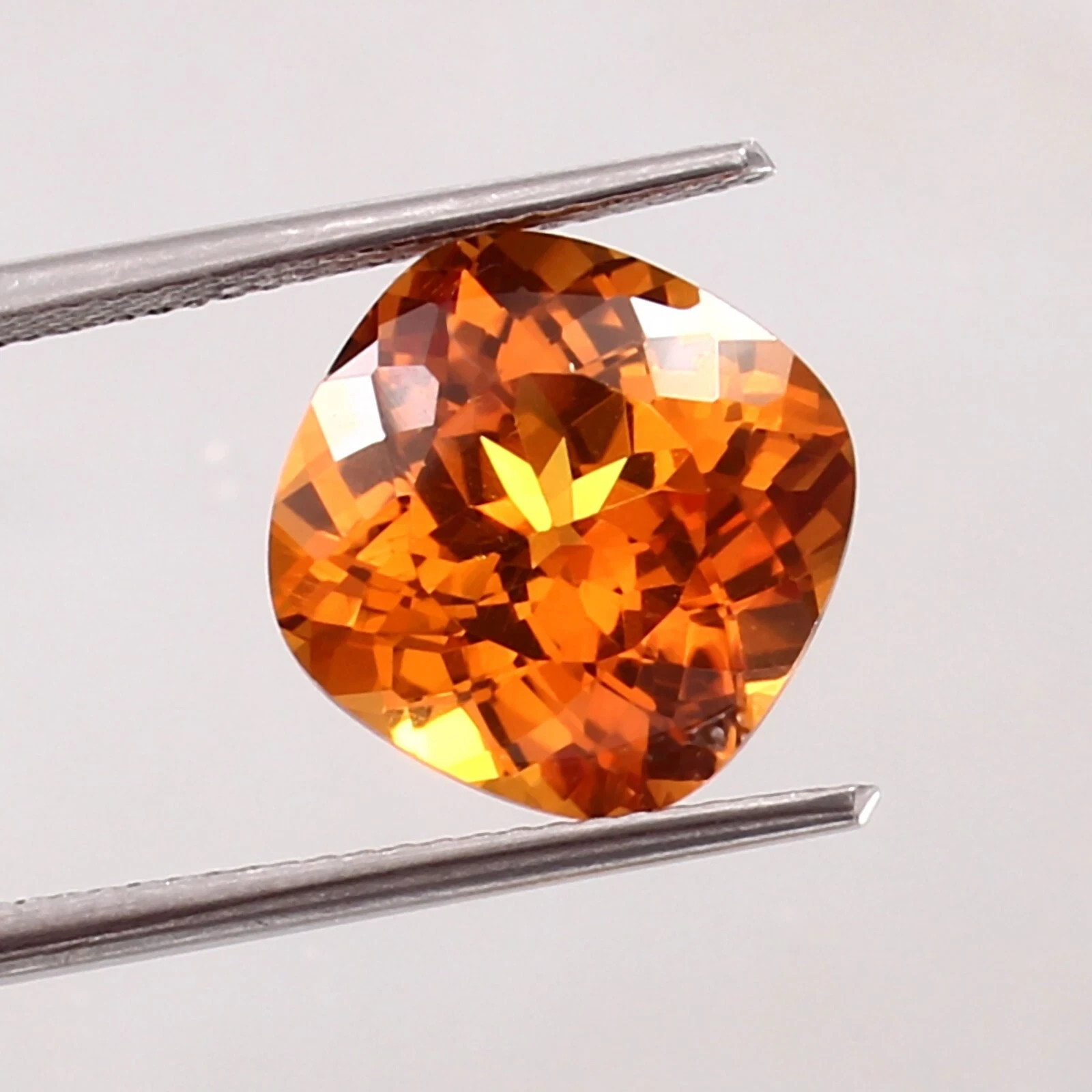21 Ct Natural Cushion Cut Orange Sapphire Certified Flawless Loose Gemstone