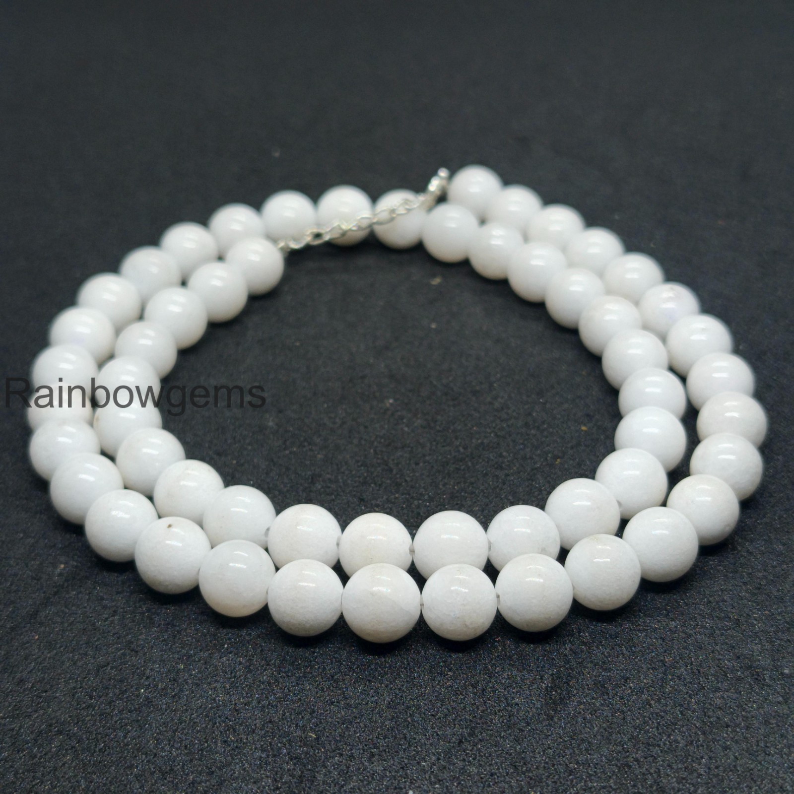 Natural Blue Opal Necklace 8mm Rondelle Beads, Genuine Opal Gemstone Necklace, H