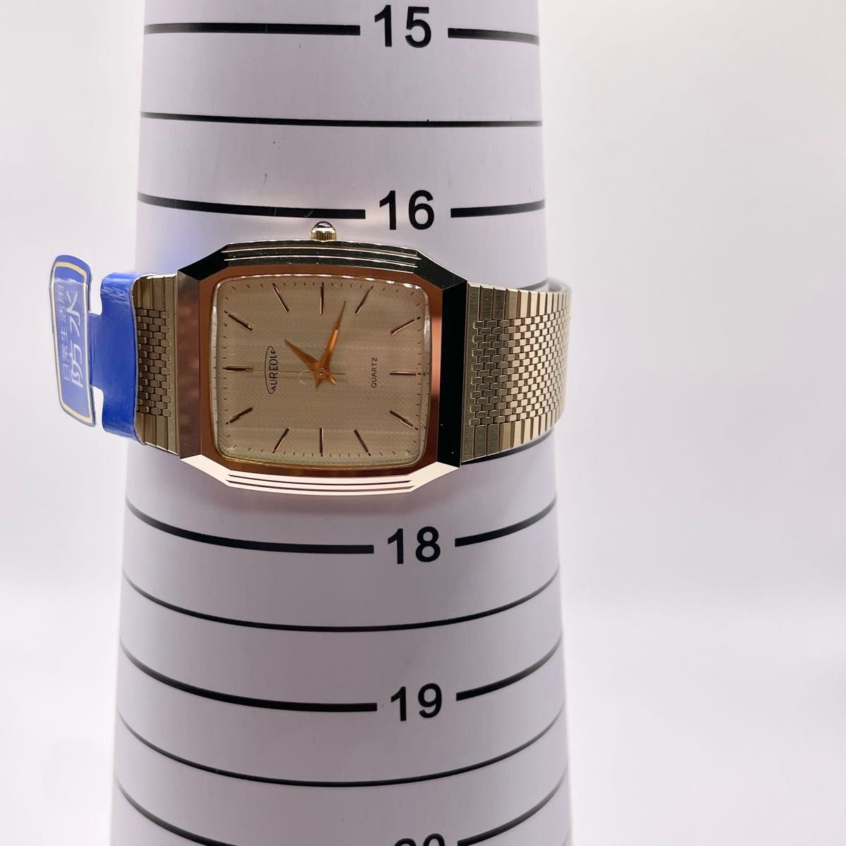 Brand new AUREOLE Quartz Watch Gold Square Cut Glass Men’s