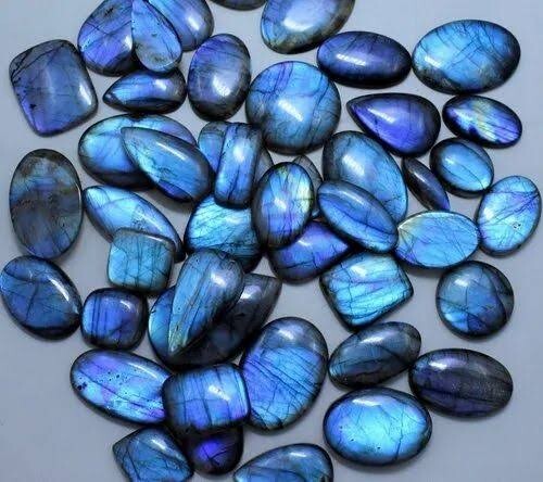 15-30MM Blue Labradorite Mix Cabochon Loose Gemstone Lot for Jewelry Making