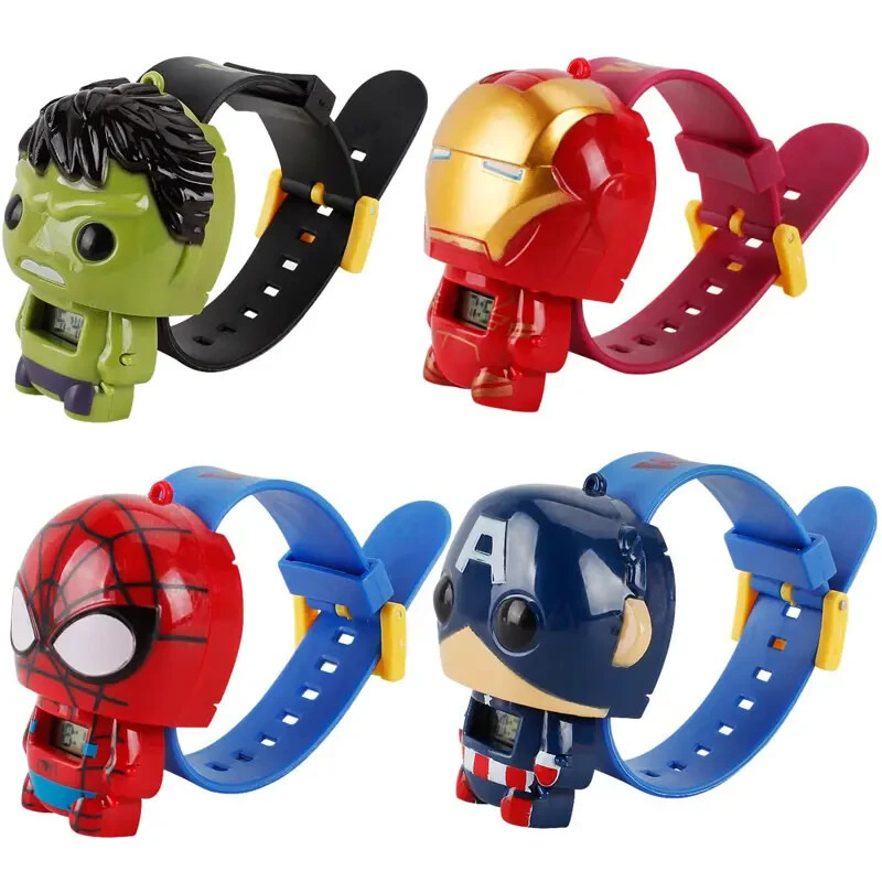 Superhero Comic Kids Digital Wrist Watch Boys Girls Toy Gift Cartoon Adjustable