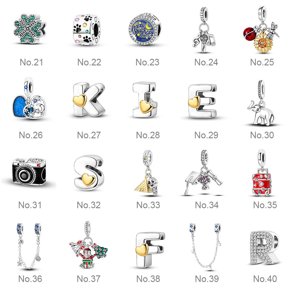 Optional Cat Music Travel Charm CZ For Women Bracelet Necklace 925 Silver Plated