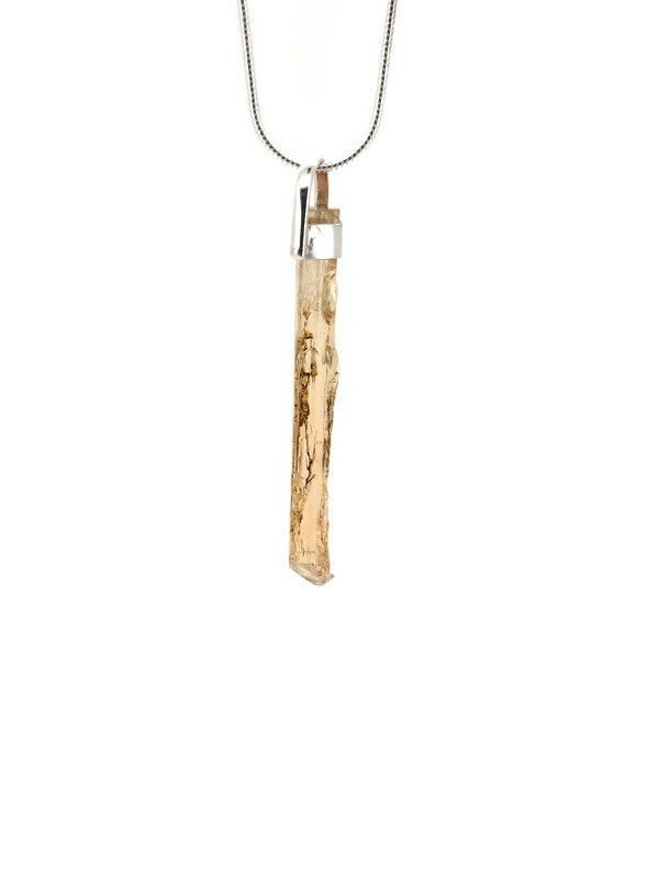 Imperial Topaz Pendant Unisex Unique Shape Father’s Day Gift NOVEMBER BIRTHSTONE