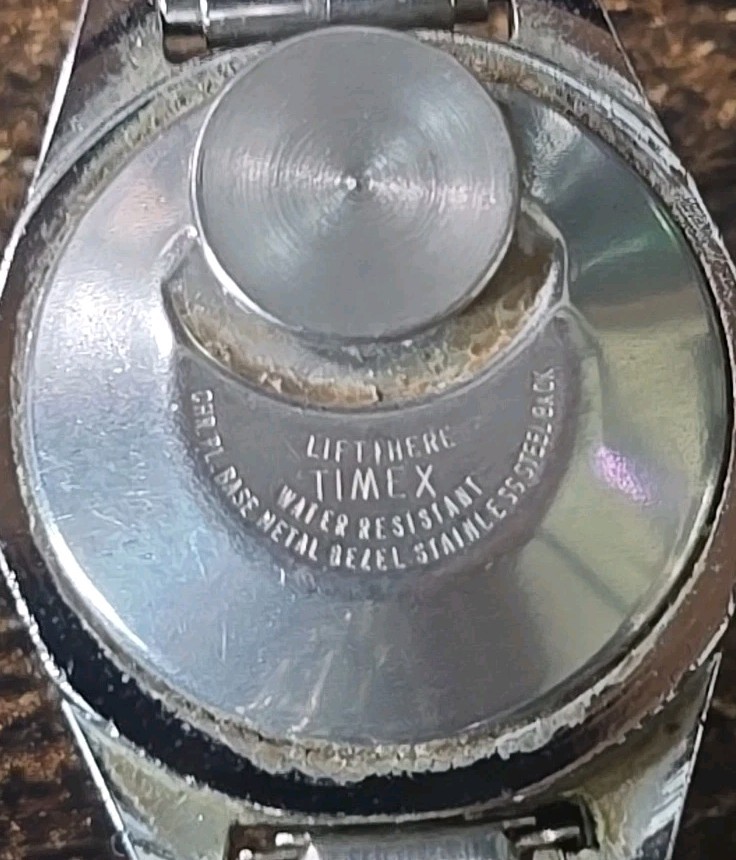 Vintage Timex Electric Ladies watch Silver/ Navy Blue For Repair Or Parts…