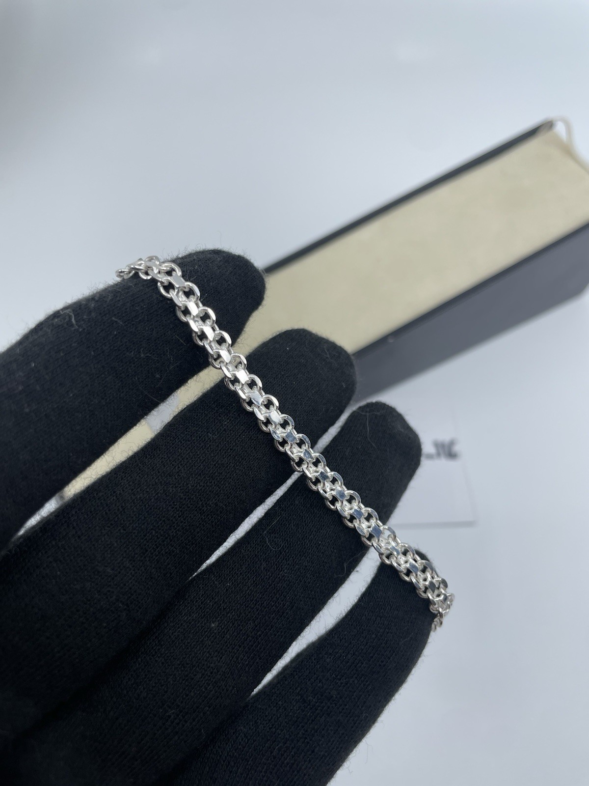 925 Sterling Silver Double Rolo Belcher Link Bracelet 7.5” 5.5mm 4.4g Round Link