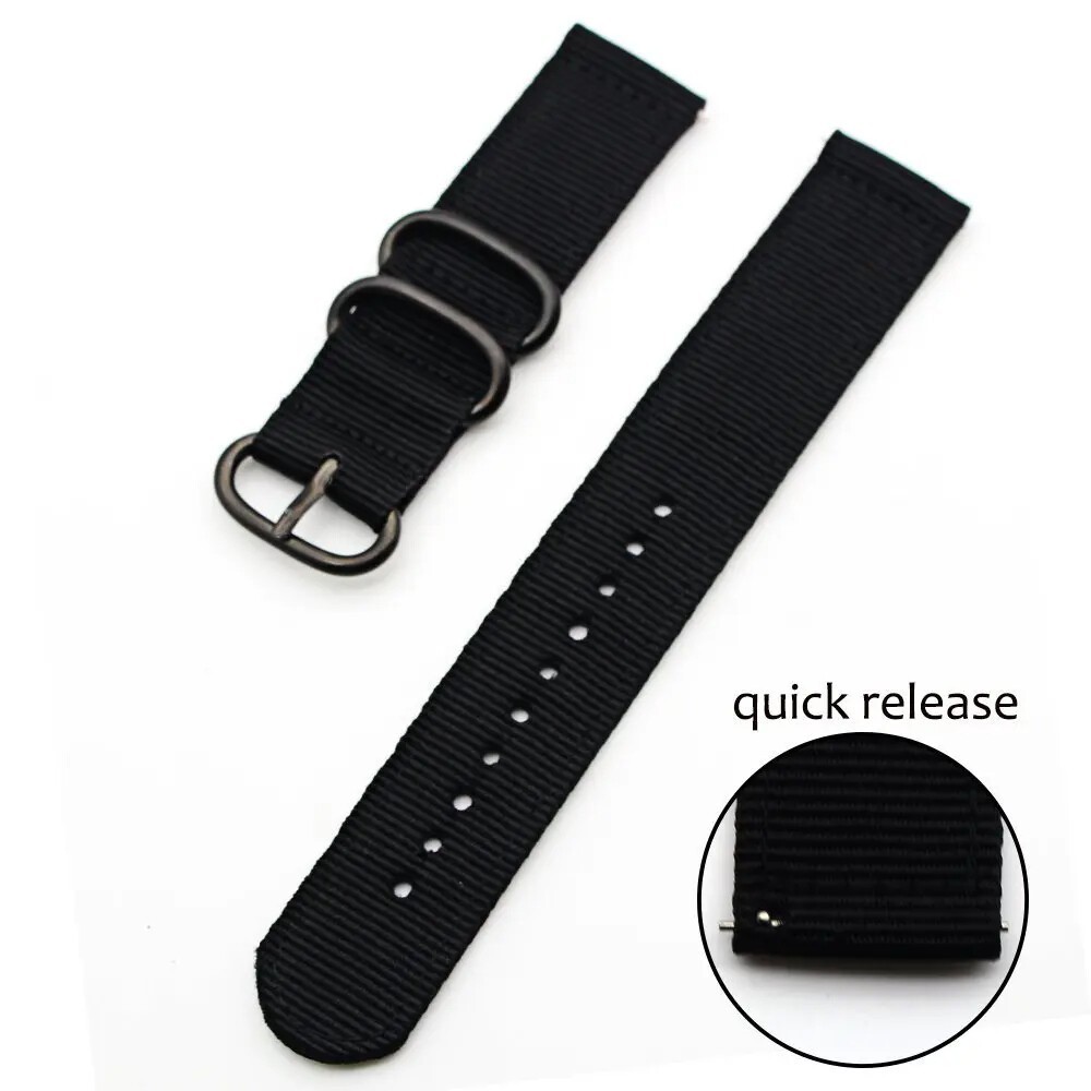 18mm 20mm 22mm 24mm Military Canvas Nylon Wrist Watch Band Strap Bracelet Sport