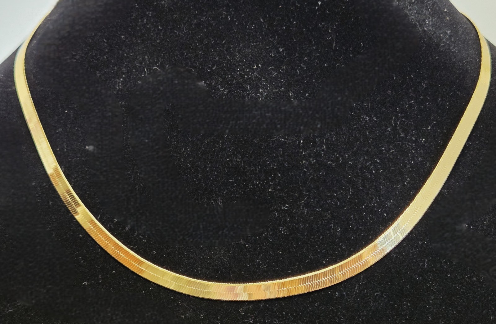 MILOR 5mm Gold over Sterling Silver Flat Herringbone Necklace 18″ Long 925 ITALY