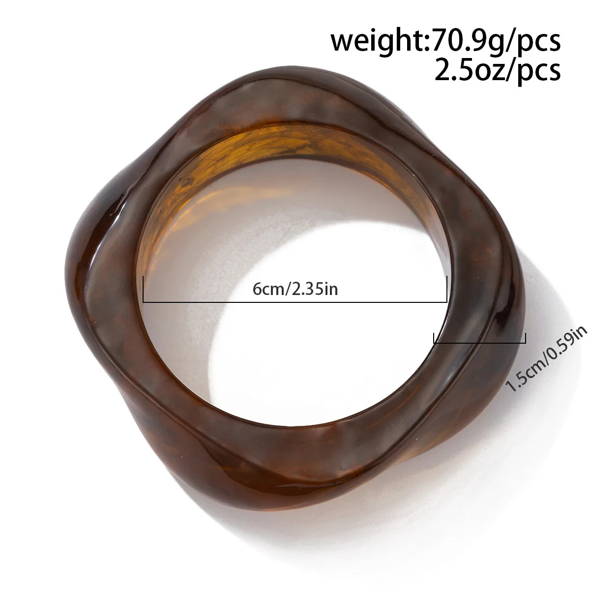 Acrylic Geometric Irregular Bangle Bracelet Mixed Tone Round Layered Jewelry