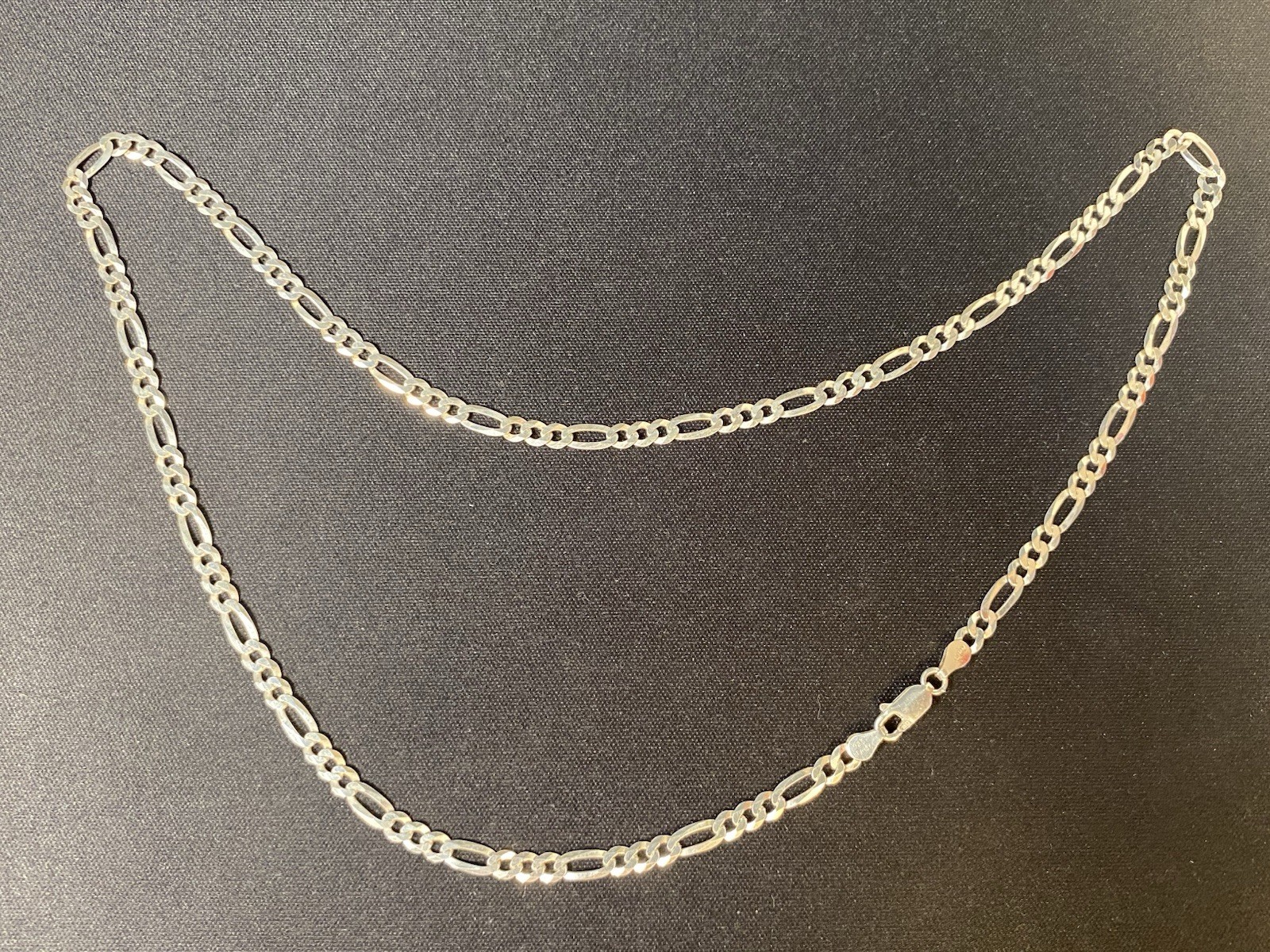925 Sterling Silver Necklace 22″ – 6mm Italian Figaro Style Men’s FREE SHIPPING!
