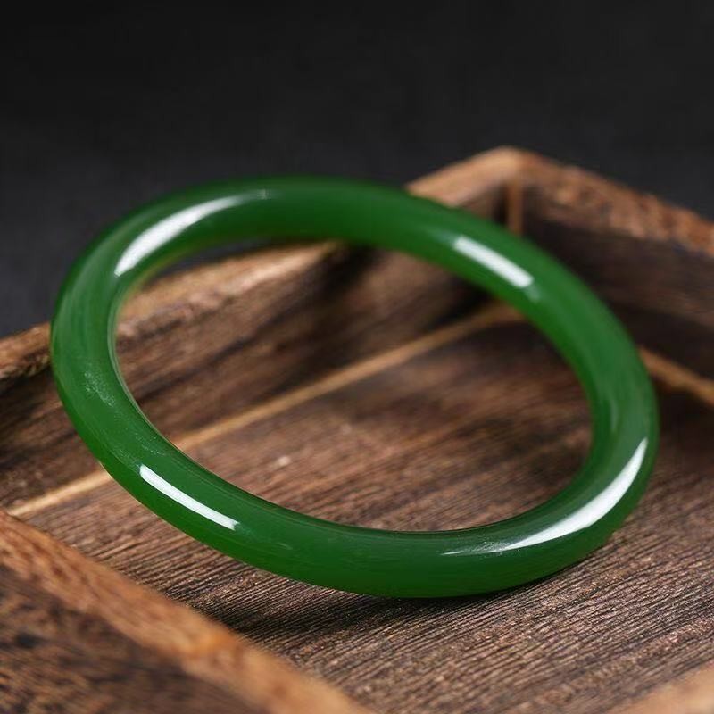 Natural Ice King Green Jade Full Green Natural Quartzite Bracelet 54-64mm