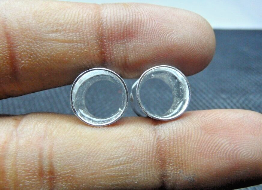 Sterling Silver 925 Earrings, Ear Tunnels and Plugs Gauge Double Flare