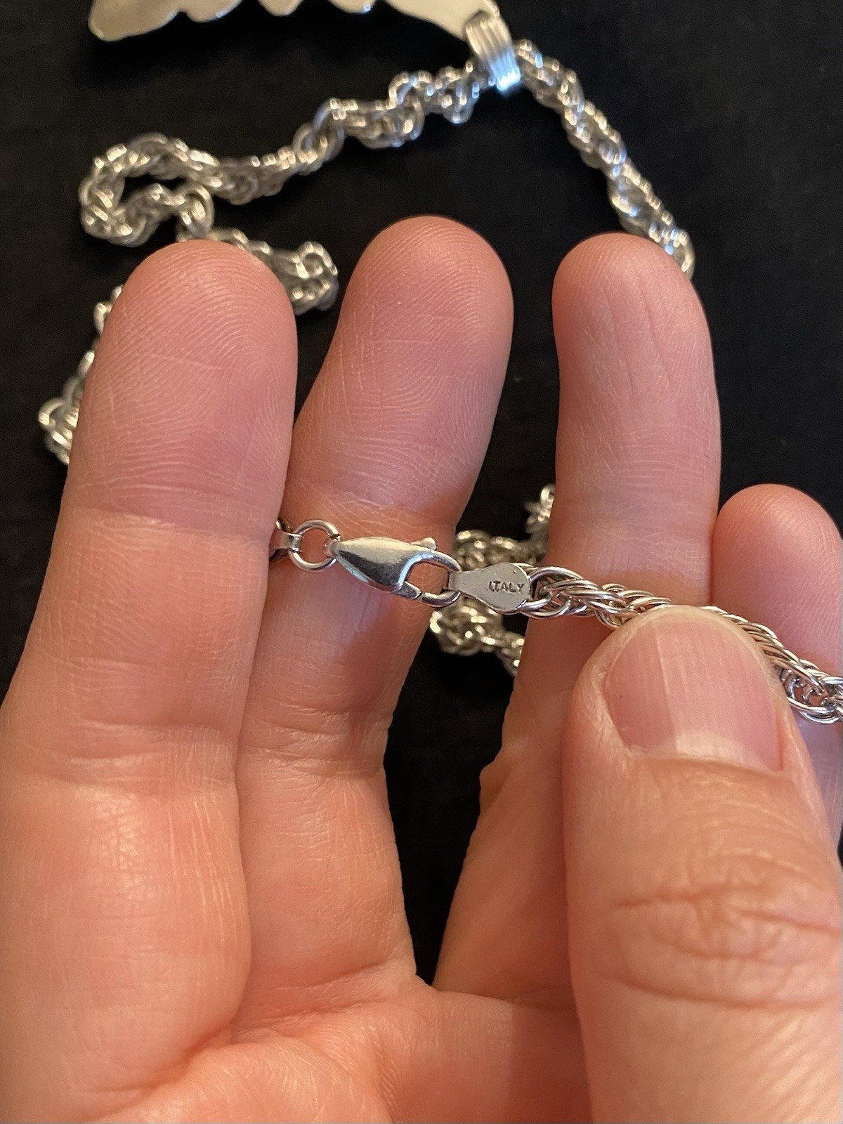 Reed & Barton 925 Sterling Silver 1989 Christmas Cross Rope Necklace 34g 23’’