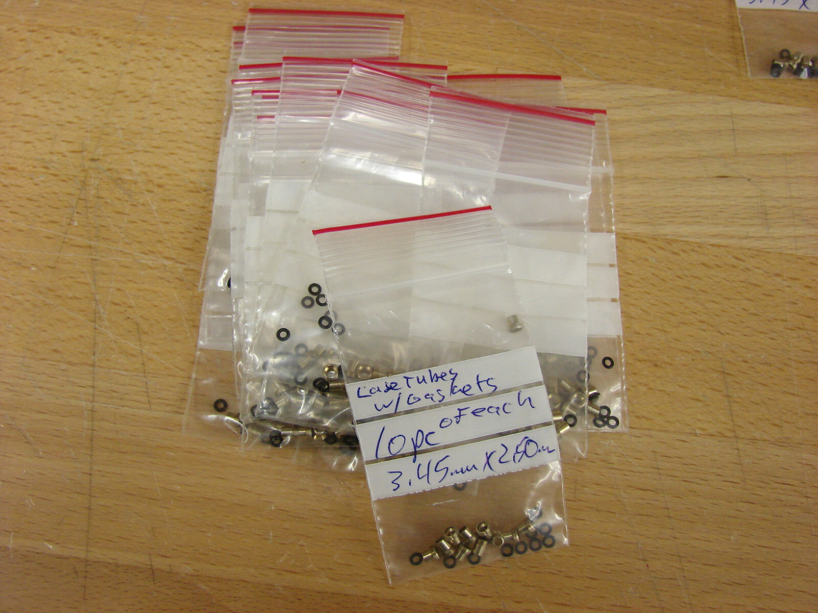 Wristwatch case tubes for screw down crowns, breitling style tubes 10pc w/gasket