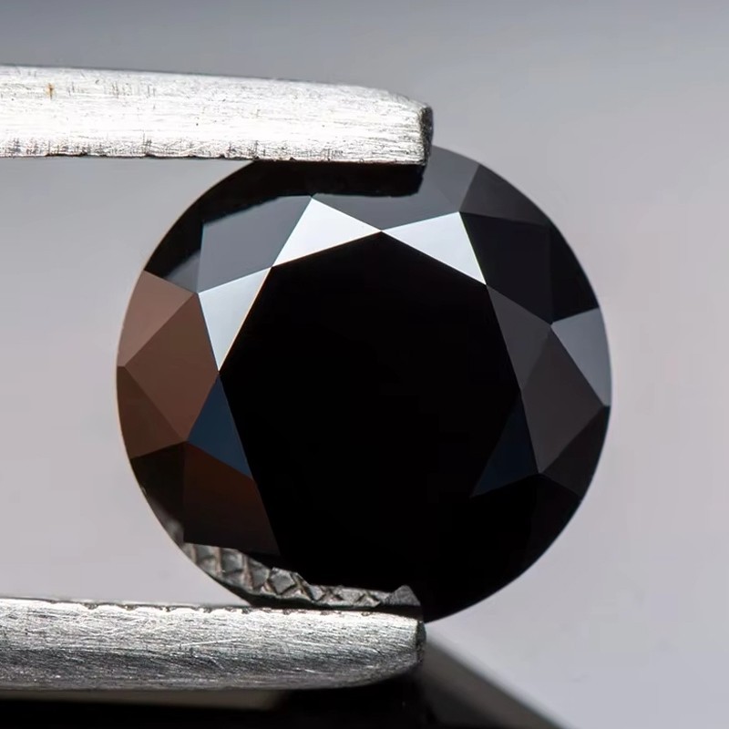 3-6.5mm 1/5/10pcs D Color Round Black Loose Moissanite Real Gemstone Pass Tester