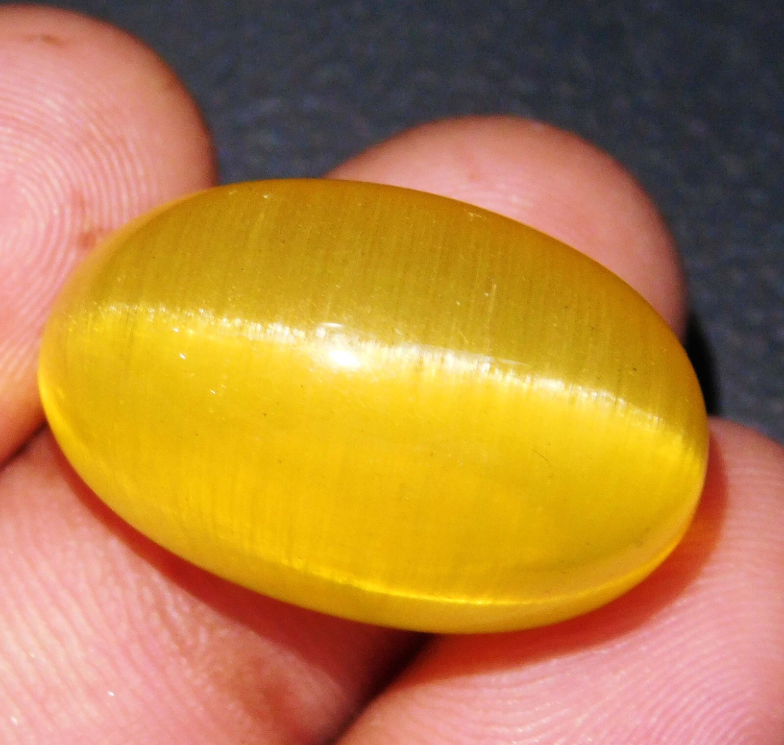 43.55 Ct Natural Chrysoberyl Yellow Cats Eye Oval Cabochon Loose Gemstone