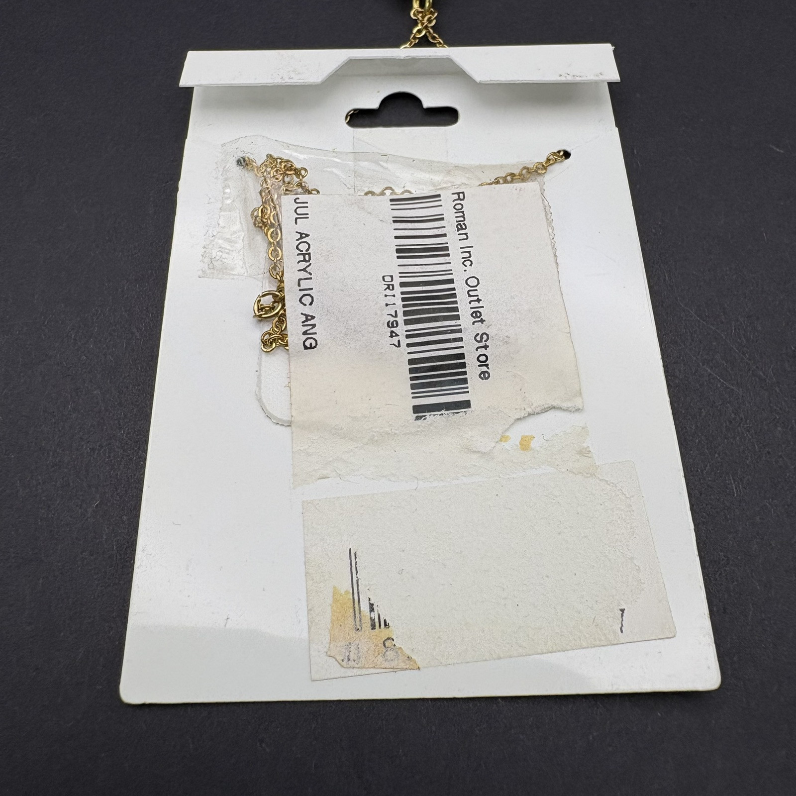 Roman Inc. July Birthstone Faux Ruby Pendant Necklace Gold Tone Angel Charm