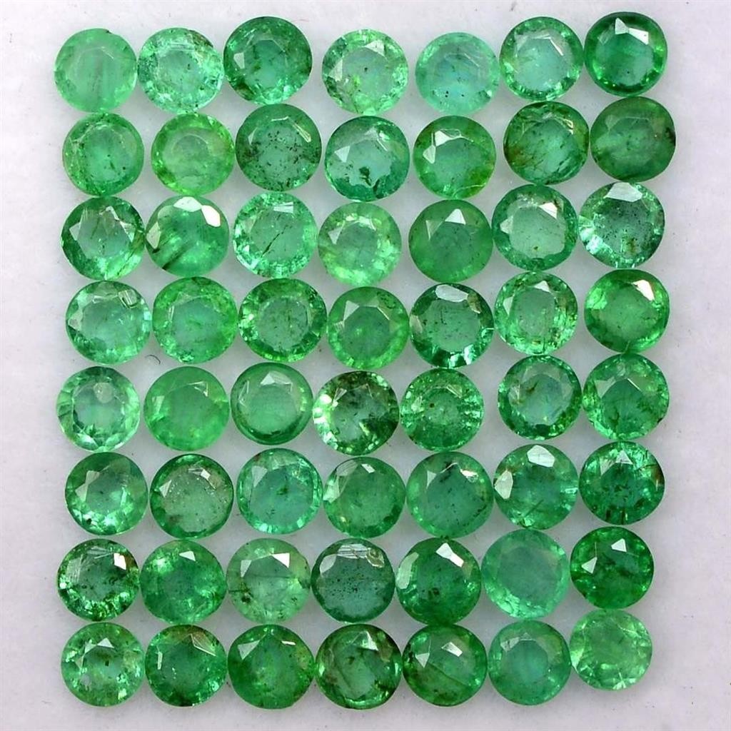 Wholesale Lot 3mm to 4mm Round Facet Zambian Emerald Loose Calibrated Gemstone