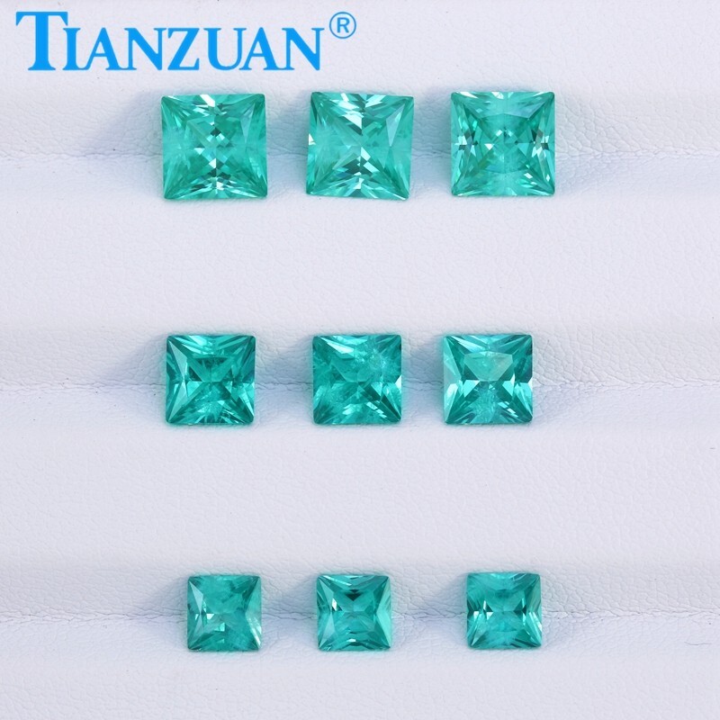 Square Shape Princess Cut YAG Paraiba Color Yttrium Aluminum Garnet Loose gems