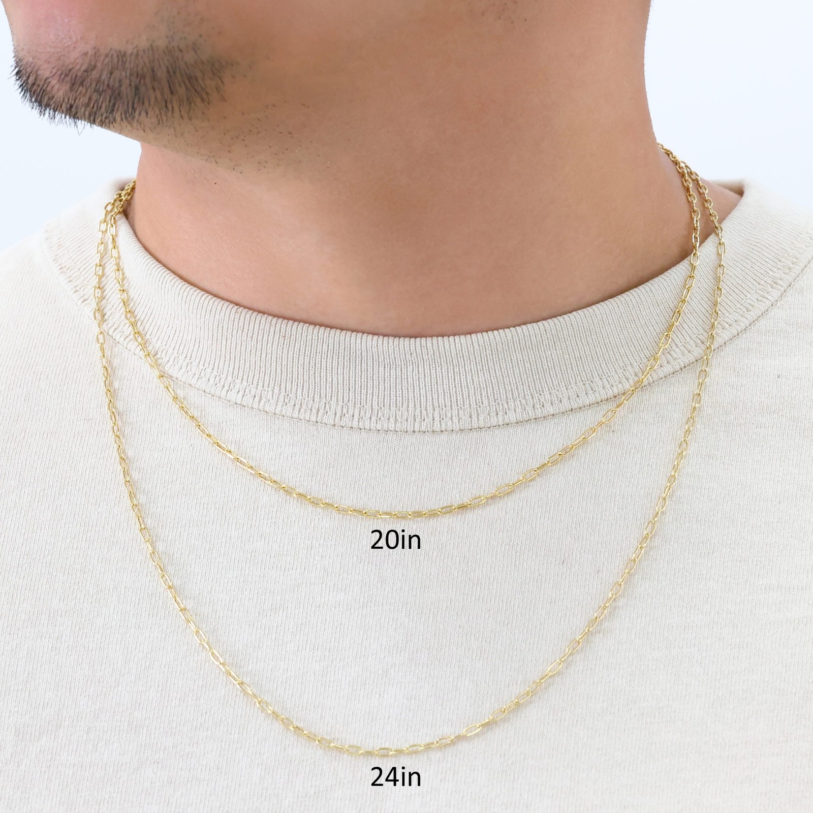 10k Yellow Gold 2mm Paperclip Chain Rolo Dainty Link Cable Necklace Womens 16″