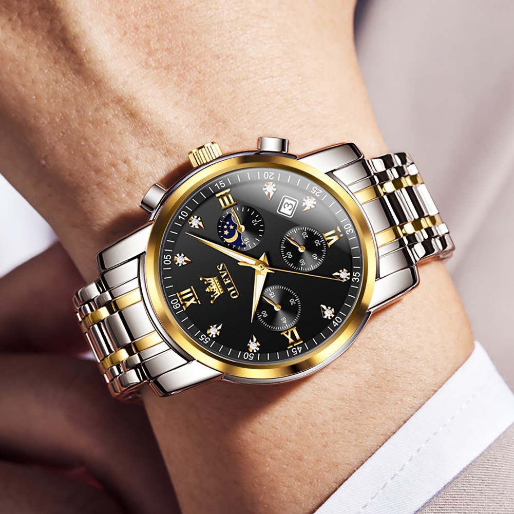 OLEVS 2858 Business Wrist Casual Quartz Luminous Mens Sports Waterproof Watches