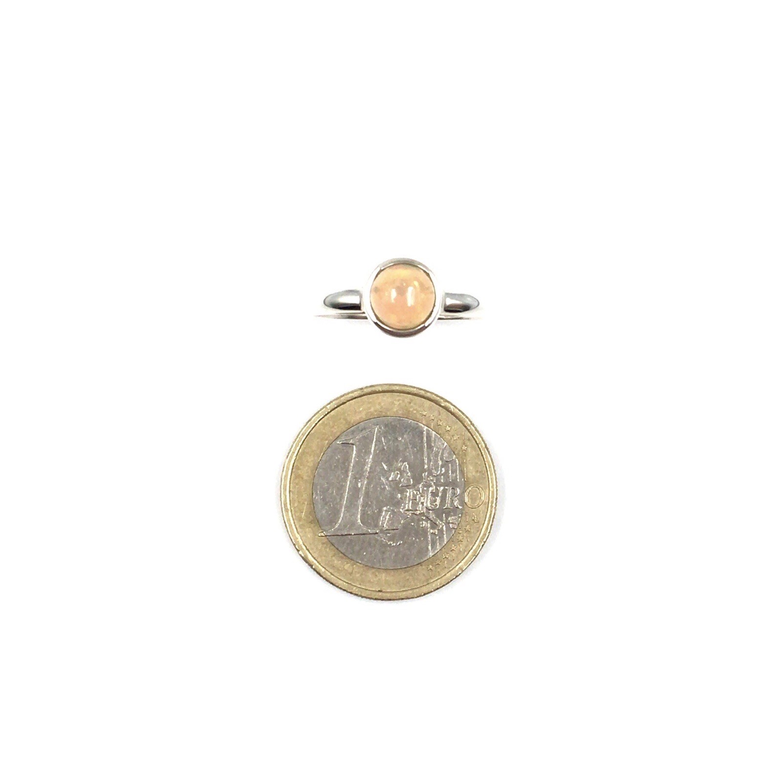 925 Sterling Silver Ring Opal 0.71ct Round Minimal Jewellery Modern 17.8mm 56