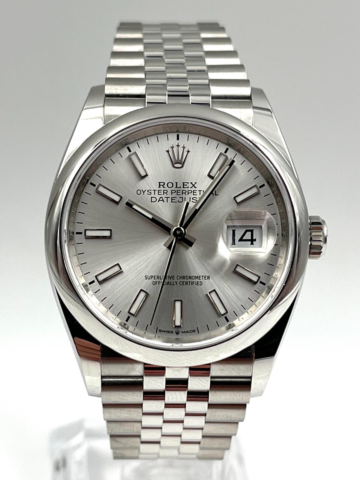 Rolex Date Just 36mm Smooth Silver Dial Jubilee Bracelet 126200 Pre-Owned 2023