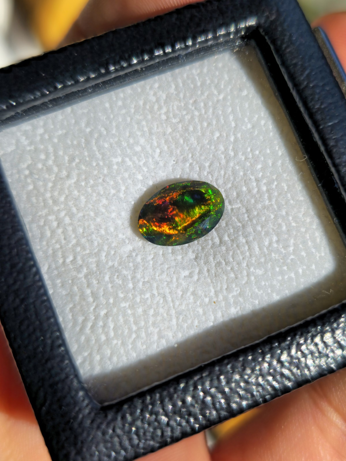 Solid Black Opal 1.80ct • Hand Faceted • Natural Colour Play Gemstone ✨️