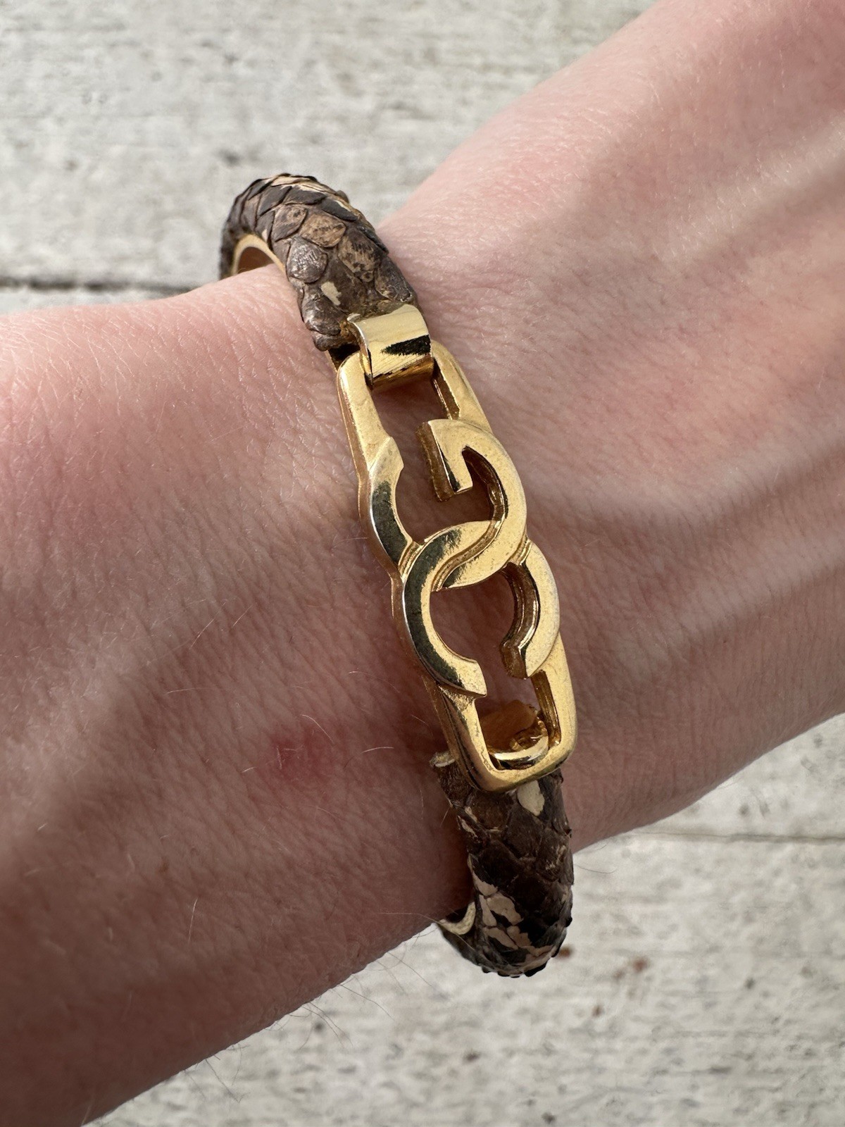 Vintage Snake Skin Italian Made Unique Bracelet
