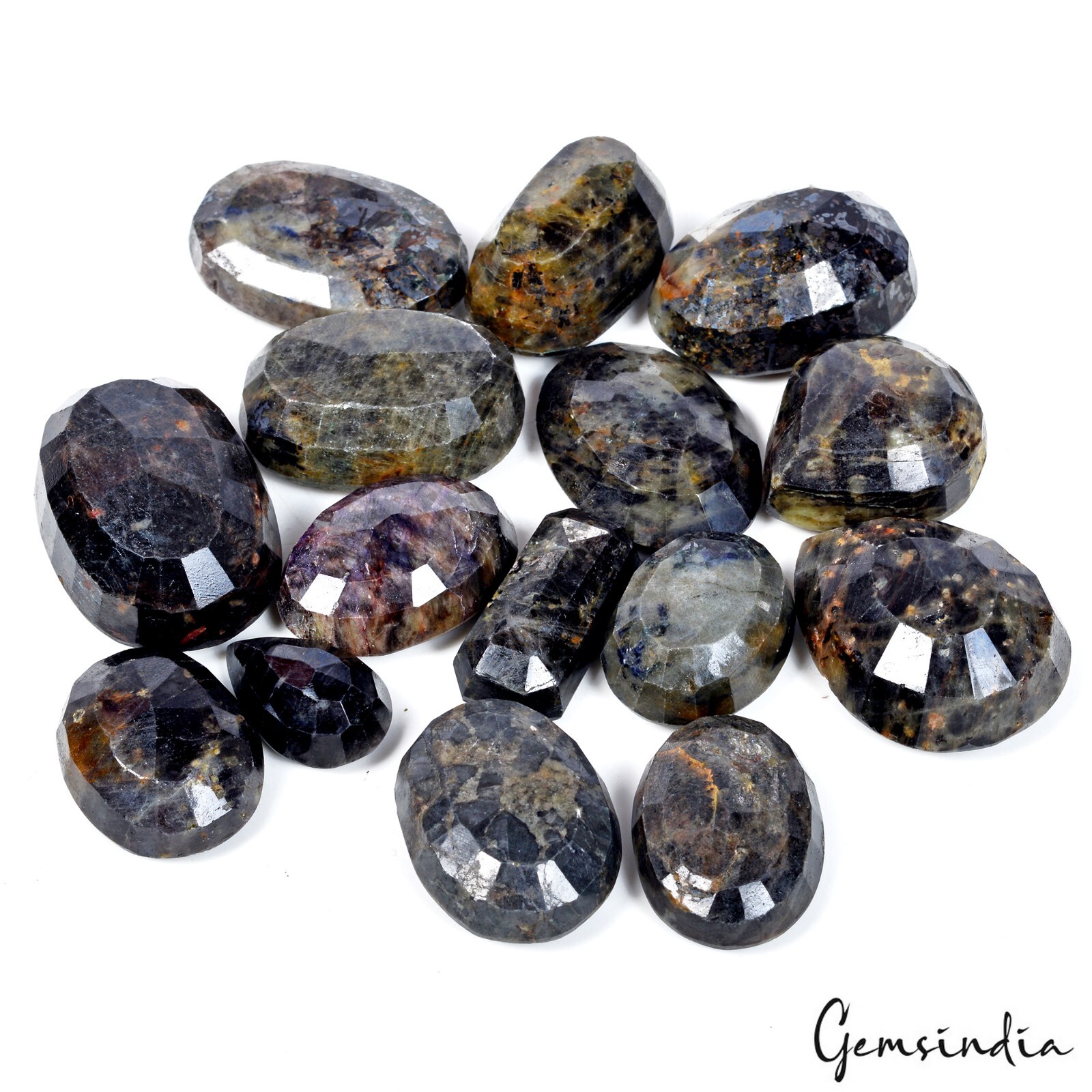1800 Ct/15 Ps Natural Untreated Black Sapphire Mix Cut Loose Wholesale Gemstones
