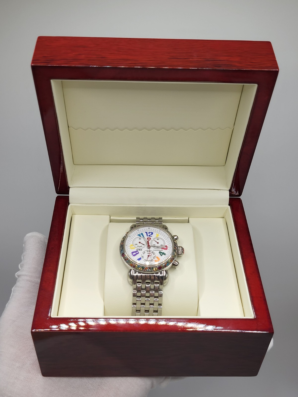 [SUPER RARE] Michele MW03M25A1933 Carousel CSX Semi Precious Stone Bezel Watch