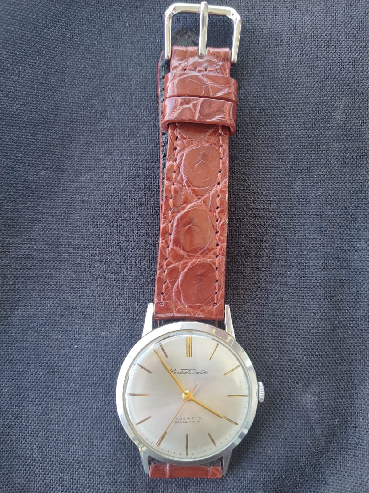[Near MINT] Vintage SEIKO Crown J15003E Diashock Manual Winding Mens Watch JAPAN