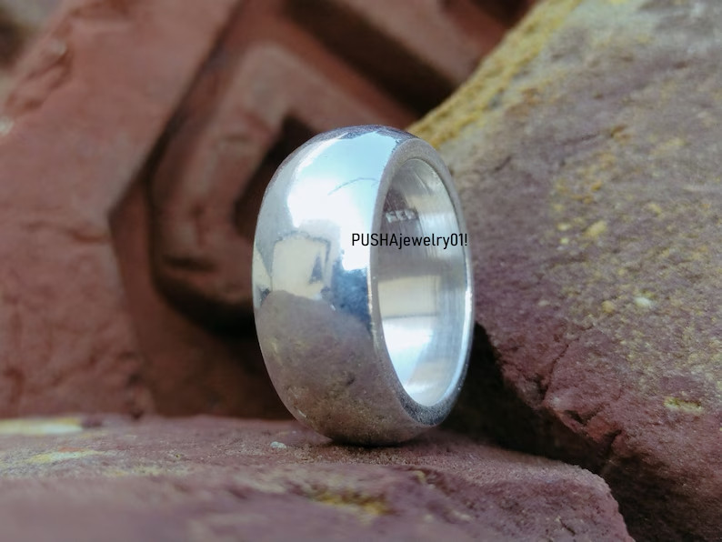 Wide Cigar Band Ring 925 Sterling Silver Ring& Statement Ring Handmade All Size
