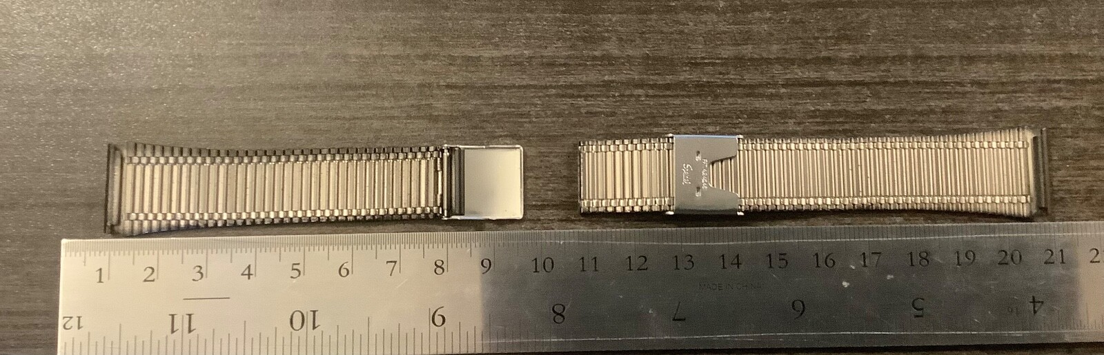 Speidel Flip Clasp PVD Coated 2 Piece Vintage Watchband 19mm Straight End NOS