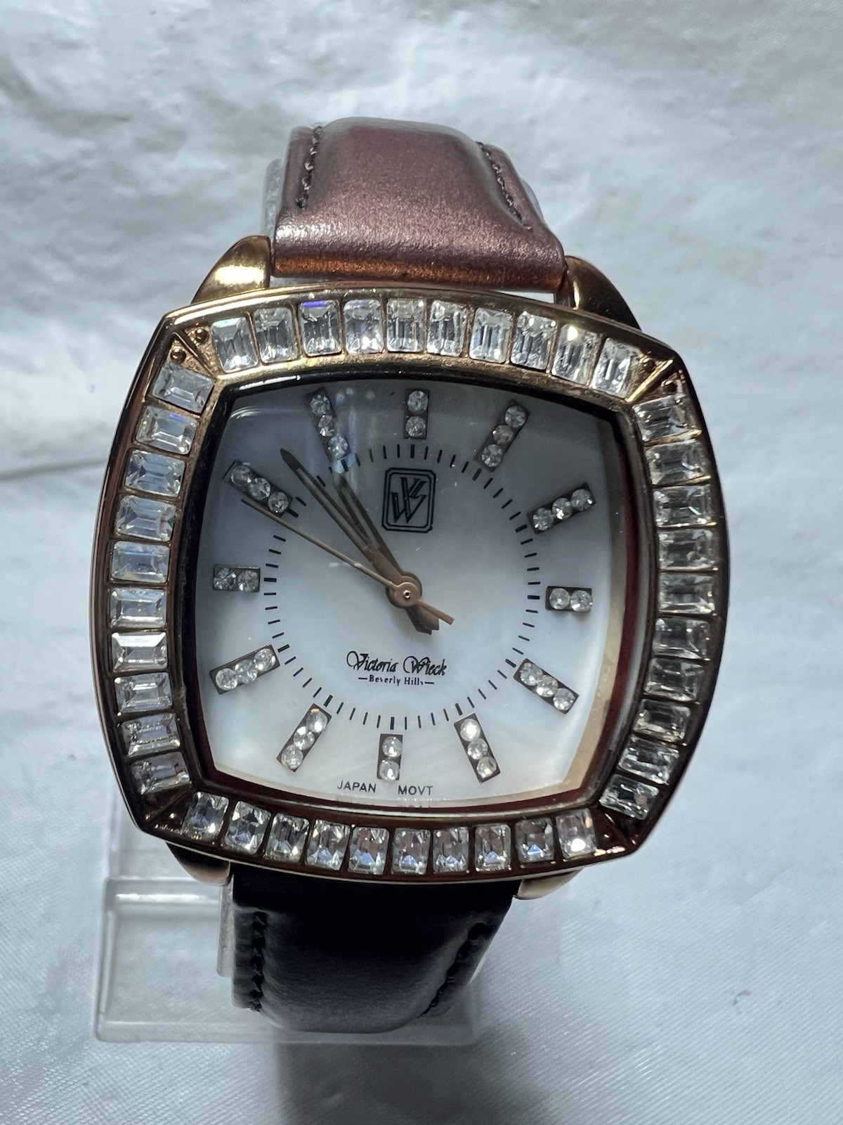 victoria wieck Beverly Hills,B8622, Crystal Studded, mother-Of-Pearl, ladies Wat